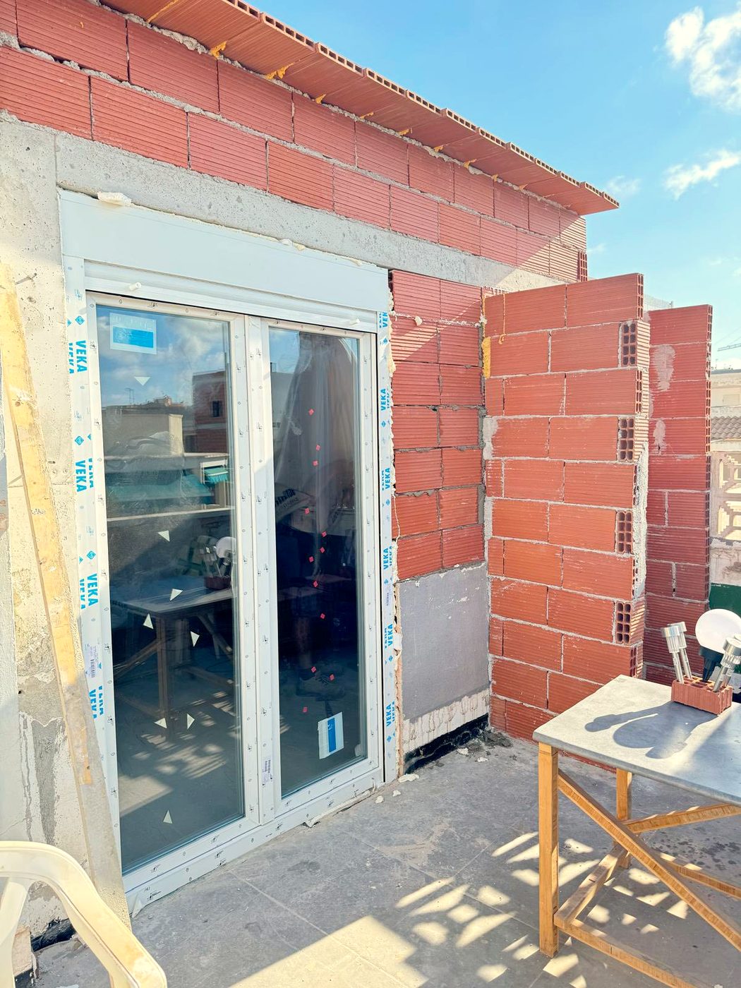 The terrace during construction