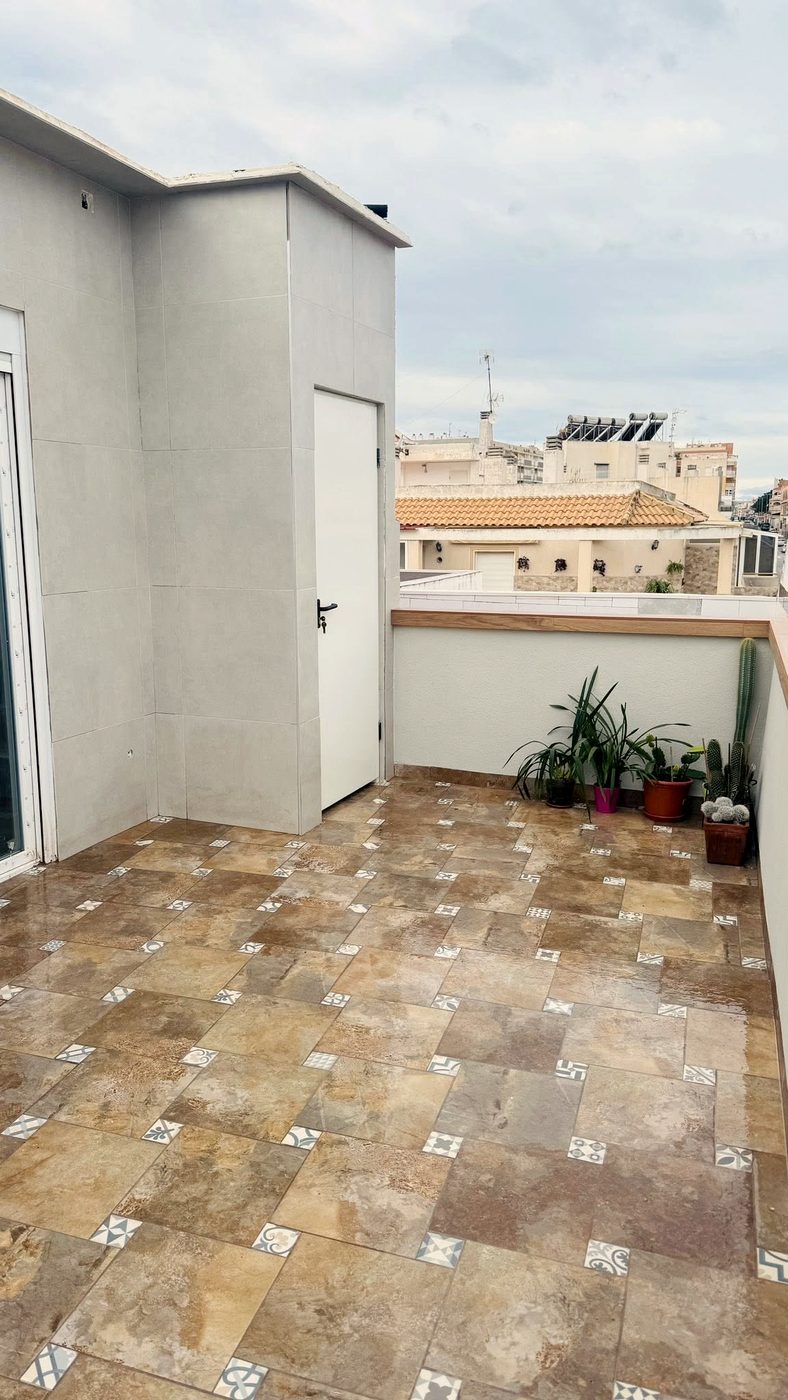 Tiled and sealed terrace